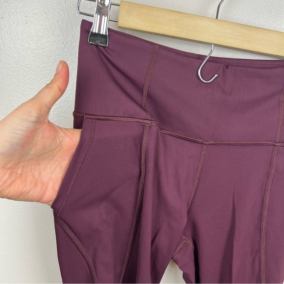Athleta Lightning Stash Pocket Tight Leggings Size XS Burgundy Athletic Workout - Picture 9 of 11